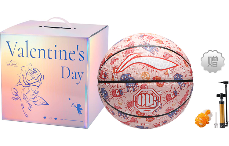 

LINING Баскетбольный мяч PU Blue White Rose Red Orange размер 7 тренировочный unisex