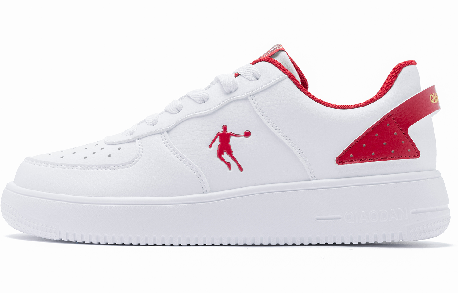 

Кроссовки QIAODAN Skateboarding Shoes Men Low-top White/Red, белый/красный