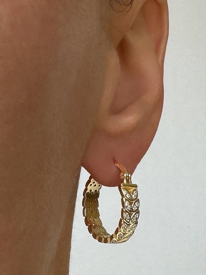 

Позолоченные серьги-кольца с драгоценными камнями DI GIORGIO