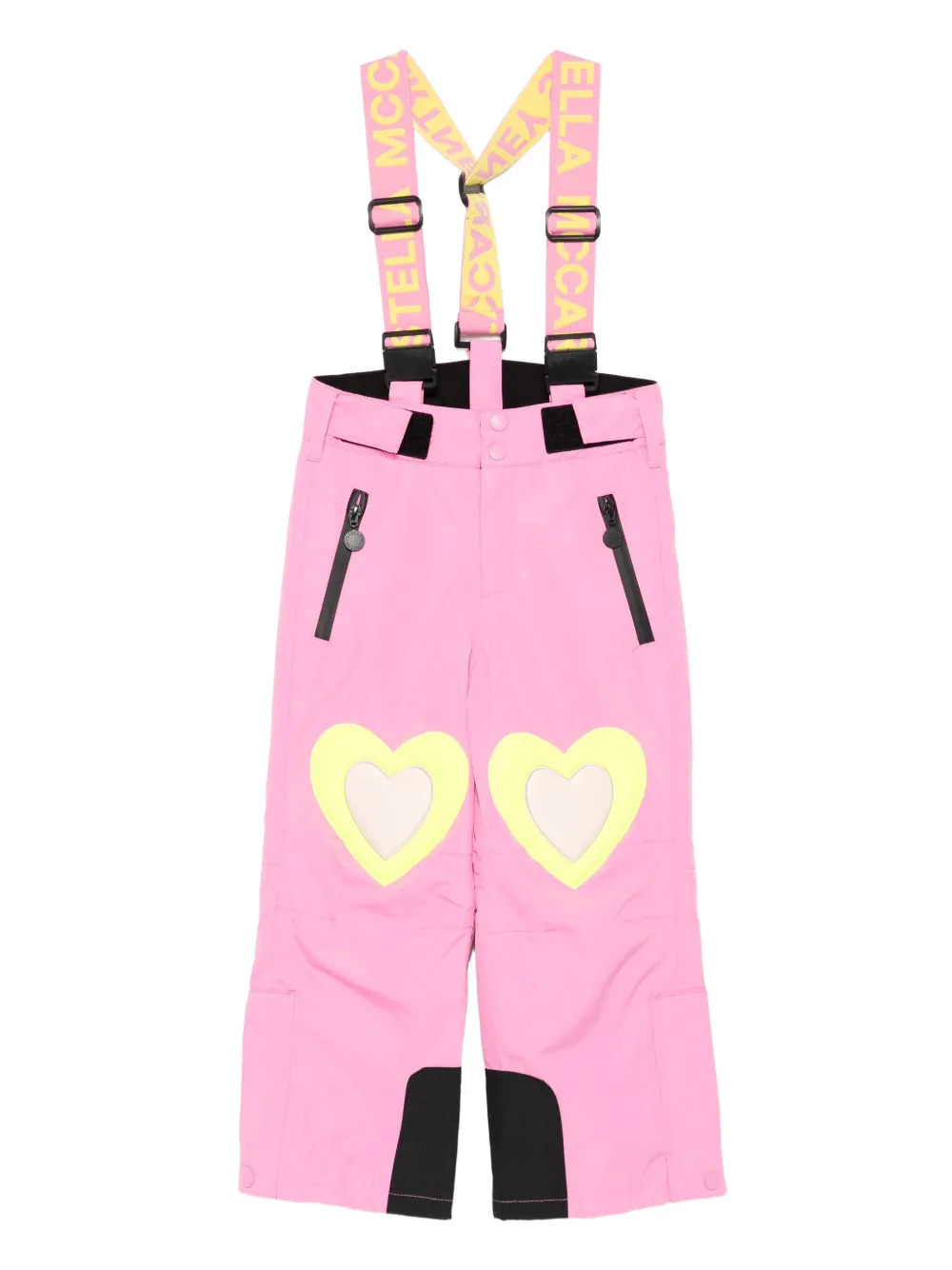 

Лыжные брюки с подтяжками и сердечком Stella McCartney Kids, розовый