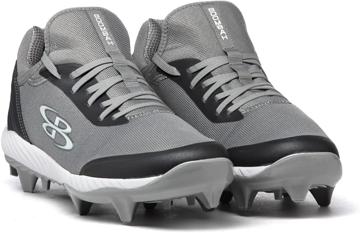Мужские бутсы Boombah Raptor с формованными шипами - несколько вариантов цвета - разные размеры, белый/серый/угольный — фото 4
