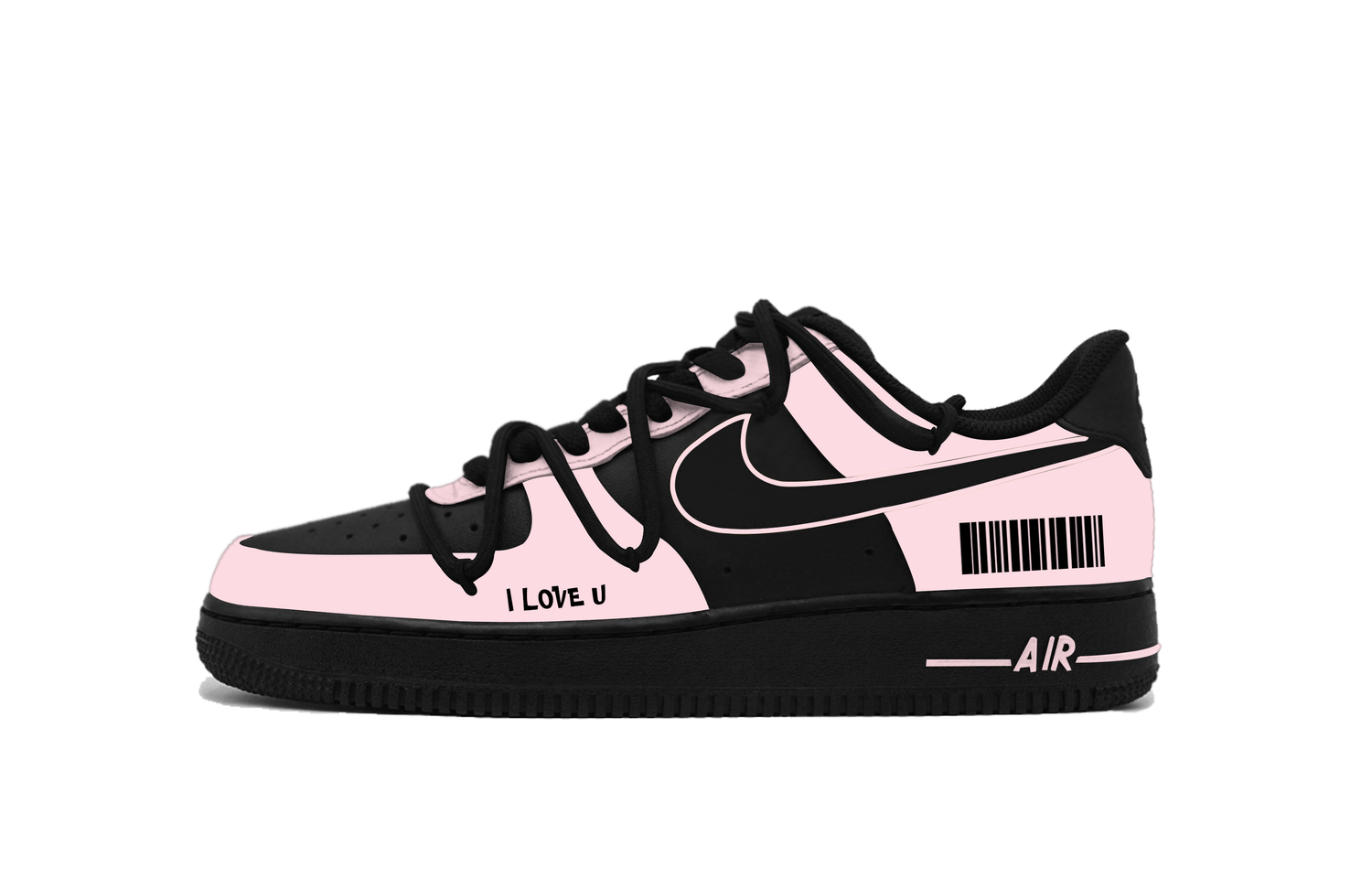 

Nike Кроссовки для скейтбординга Air Force 1 Sweetheart Love Slip Resistant Cushioning Low top для подростков черно-розовые