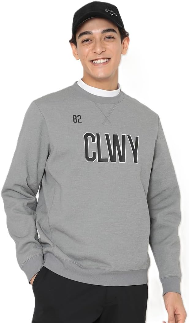 

Мужская толстовка Callaway C25217103 Anytime, с логотипом в университетском стиле, круглым вырезом из двойной вязки Kanoko, для игры в гольф, серый