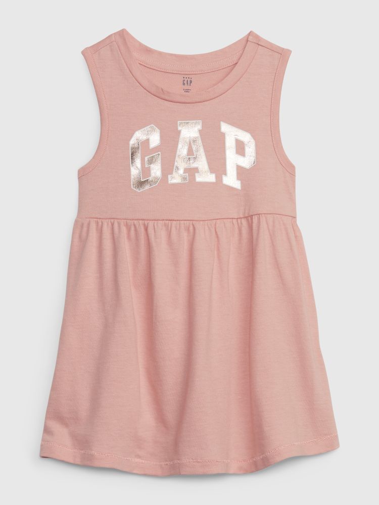 

Платье с металлическим логотипом Gap, розовый