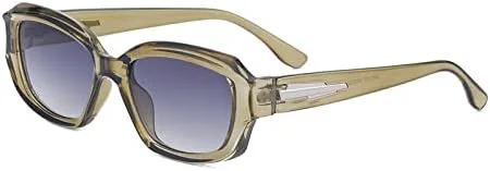 

Винтажные солнцезащитные очки для женщин, прямоугольные солнцезащитные очки для мужчин, ретро прямоугольные солнцезащитные очки MTZJH, C6 Transparent Green