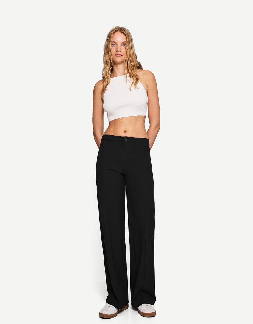 

Широкие брюки Bershka, черный