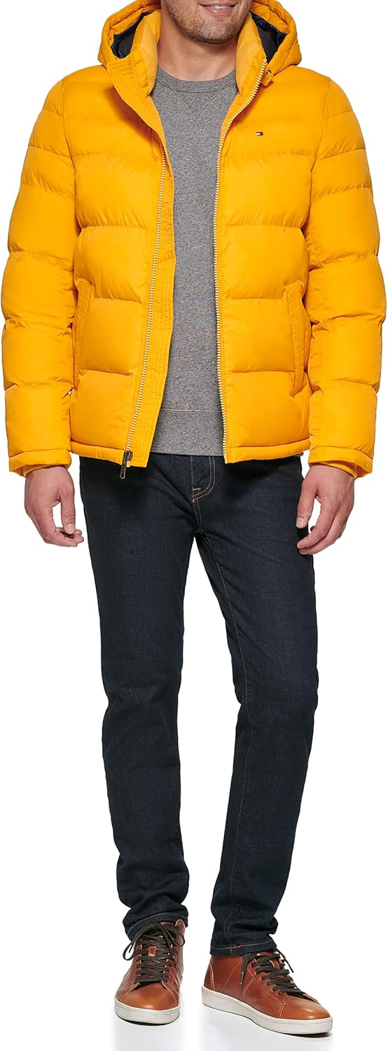 Мужская куртка-пуховик Tommy Hilfiger с капюшоном (стандартная и для больших и высоких), Arctic Yellow — фото 4
