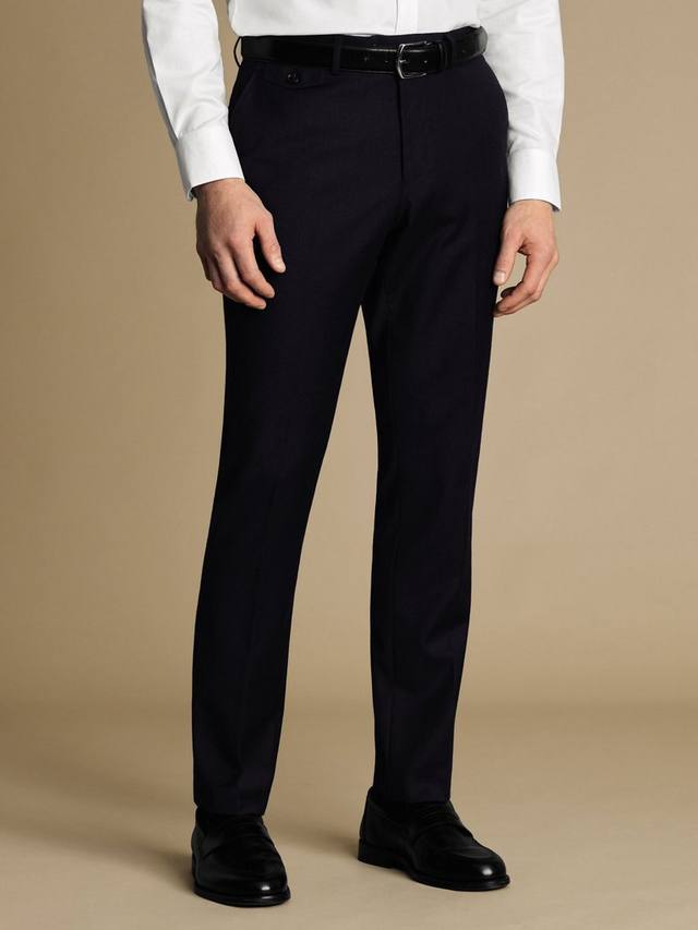 

Брюки из смесовой шерсти Charles Tyrwhitt, темно-синий