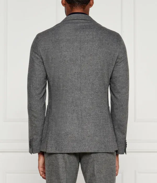Элегантный жакет slim fit Boss, пепельно-серый — фото 4