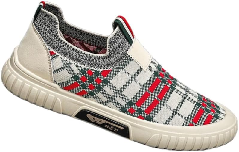 

Мужские летние дышащие спортивные кроссовки из сетки - легкие, удобные для снятия, противоскользящие и прочные Clolinde, слоновая кость