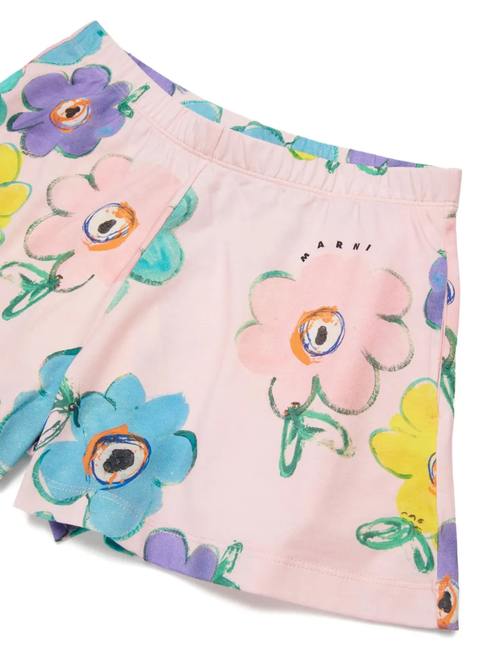 Шорты с цветочным принтом Marni Kids, розовый — фото 3