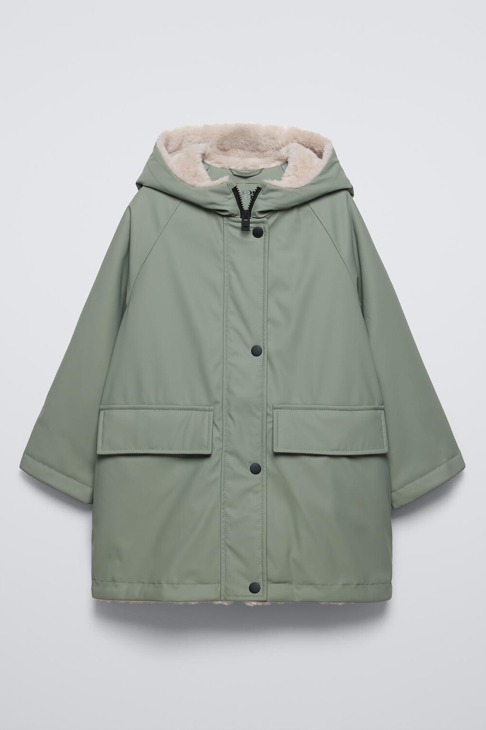 

Водоотталкивающая прорезиненная куртка ZARA, хаки