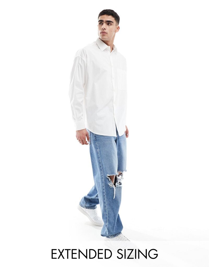 

Белая элегантная рубашка оверсайз ASOS DESIGN