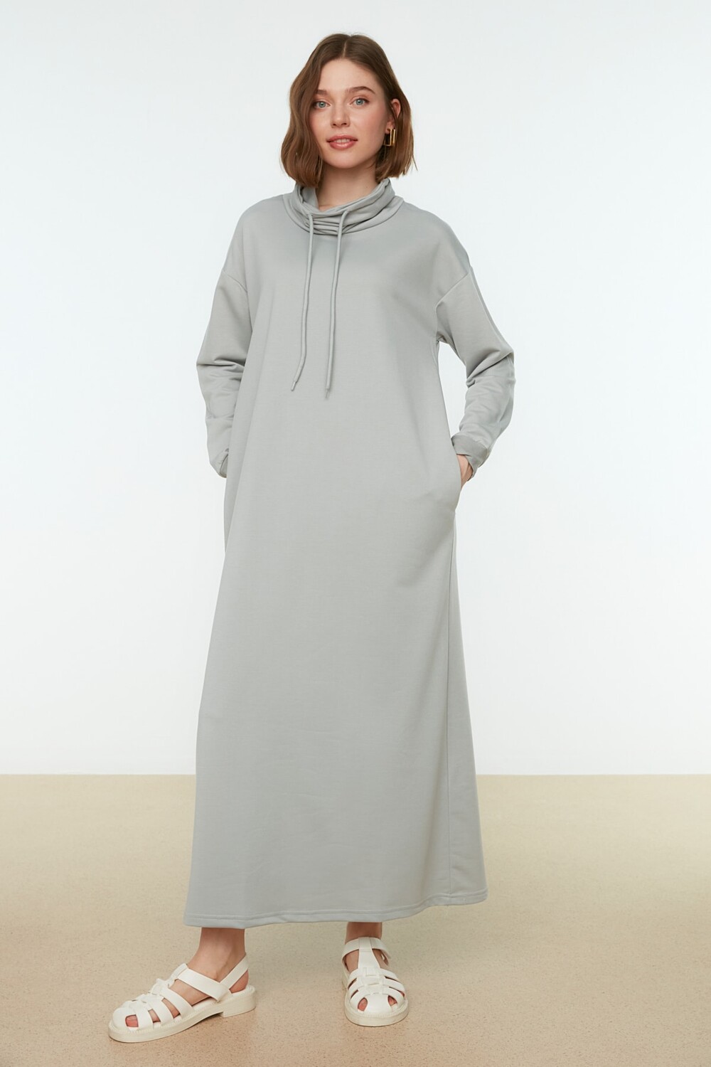 

Платье - Серое - Базовое Trendyol Modest, серый