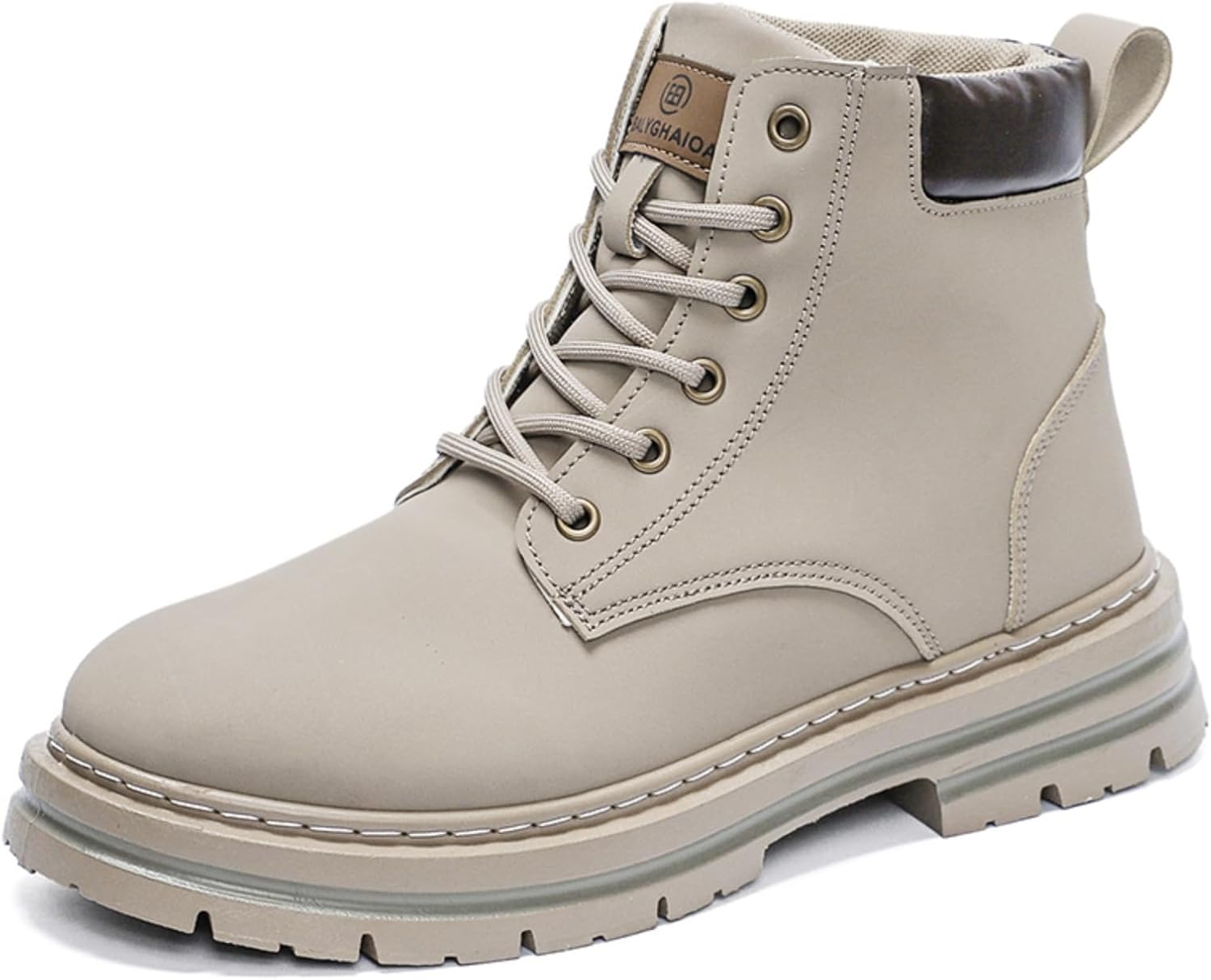 

Мужские модные ботинки-чукка на молнии - прочная металлическая молния, кожа с ручной восковой обработкой, легкая подошва, нескользящая резиновая подошва - универсальны для повседневных поездок, городских походов и ретро-стиля Khwfjas, серый