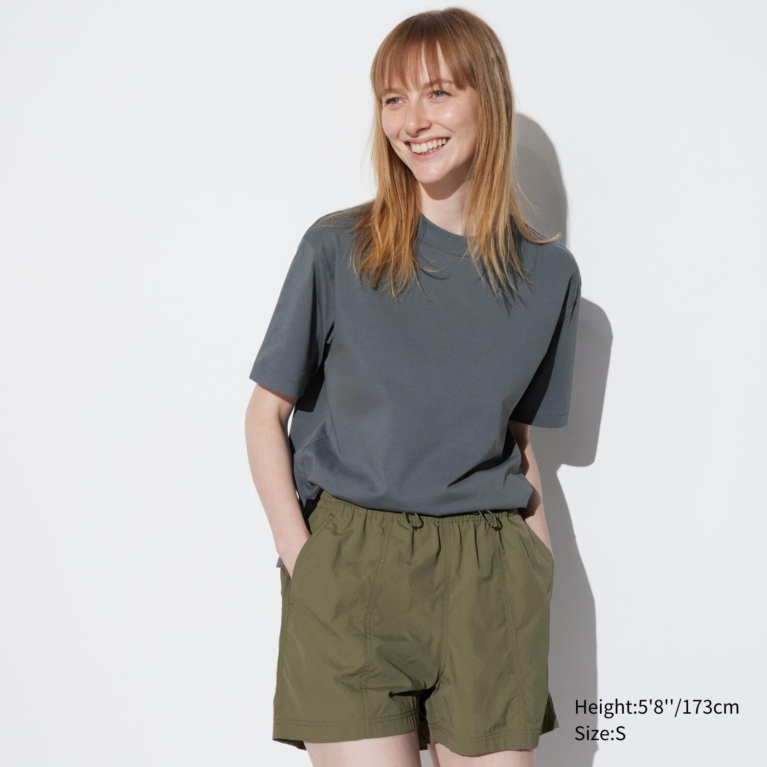 

Хлопковая футболка с круглым вырезом AIRism UNIQLO, серый