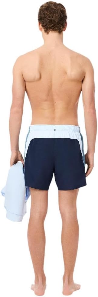 Мужские шорты Lacoste Colorblock, Navy Blue, Dark Blue, & Light Blue — фото 4