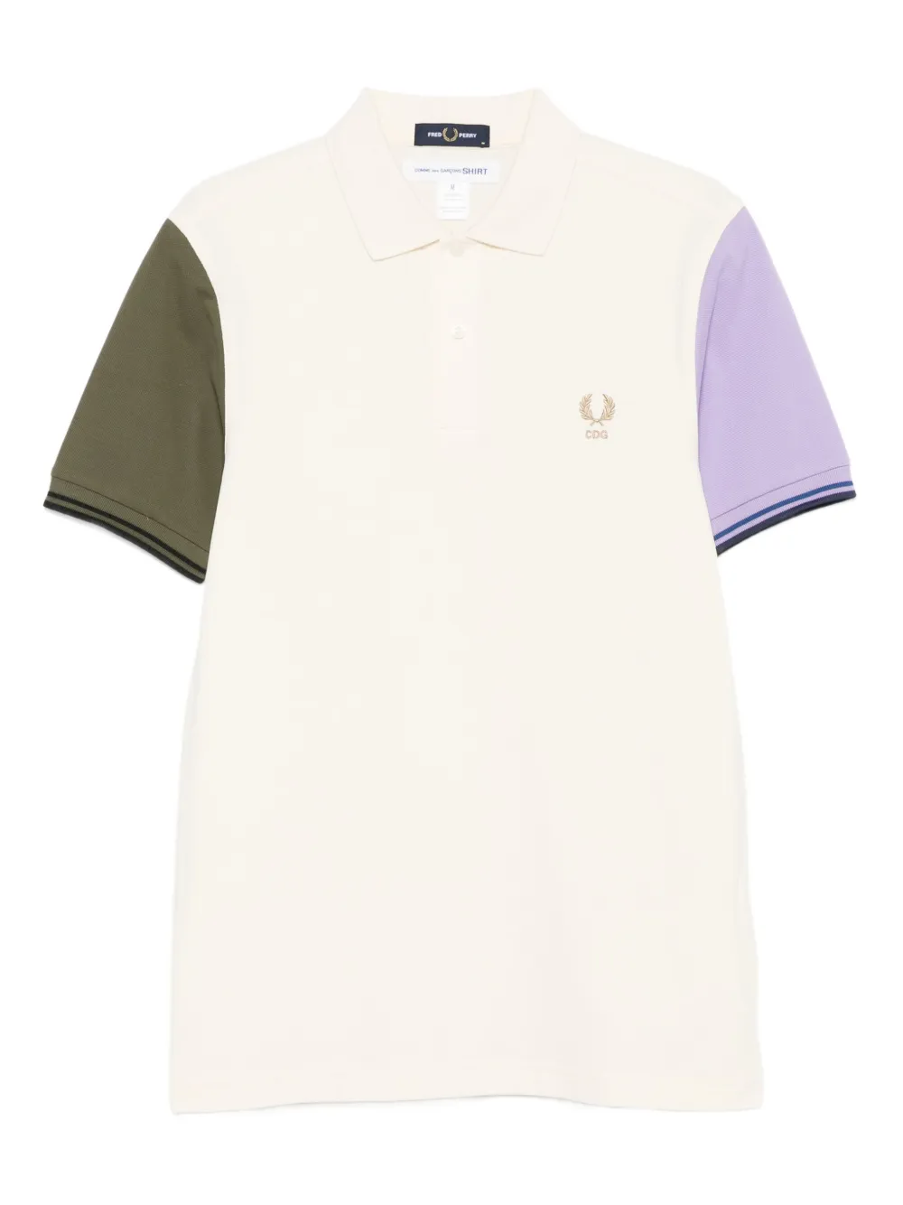 

Рубашка поло в стиле колор-блок из коллаборации с Fred Perry Comme Des Garçons Shirt, белый