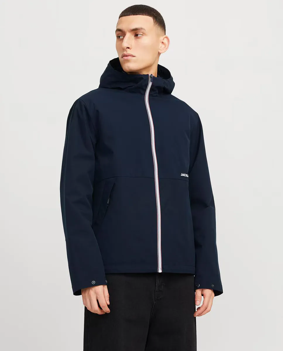 

Мужская легкая куртка на молнии с капюшоном Jack & Jones, синий