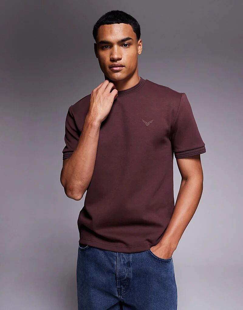 

Футболка River Island Scuba Slim Fit темно-красного цвета