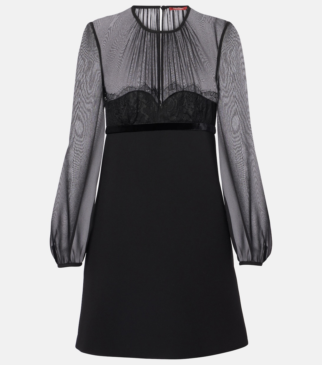 

Мини-платье Jader сабле и шелкового жоржета Max Mara, Nero