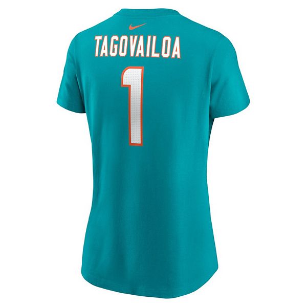 Футболка с именем и номером игрока tua tagovailoa aqua miami dolphins Nike — фото 4