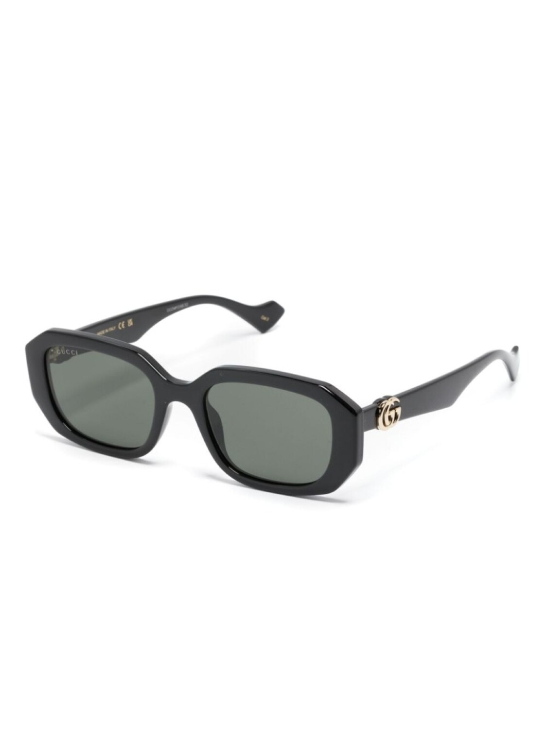Gucci Eyewear солнцезащитные очки в геометричной оправе с декором Double G, черный — фото 2