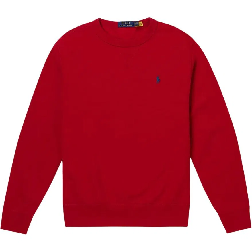 Свитшот мужской SS26 Pony Logo Solid Color с начесом, круглый ворот Polo Ralph Lauren, Red