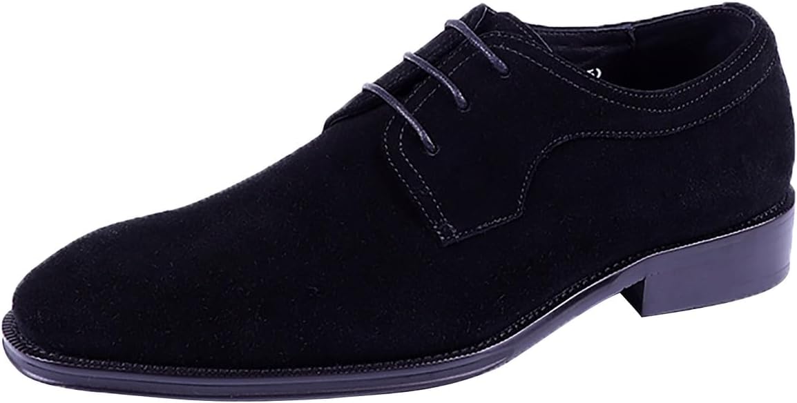 

Мужские оксфорды Santimon, формальная обувь из замши с кожей, броги, дерби, деловые и повседневные модные туфли для мужчин, черный