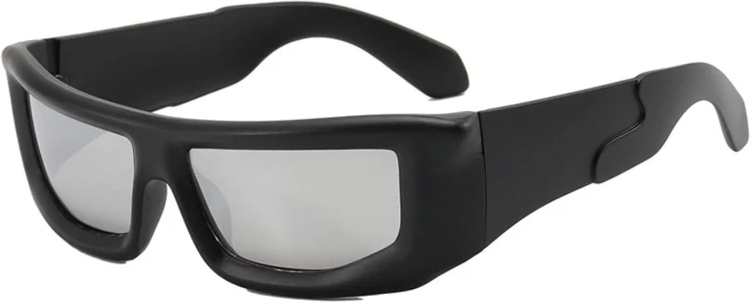 

Роскошные солнцезащитные очки для женщин и мужчин, модные, в стиле панк, с большой оправой, винтажные, зеркальные, с защитой от УФ-излучения UV400 TYUVIVO, Black Silver