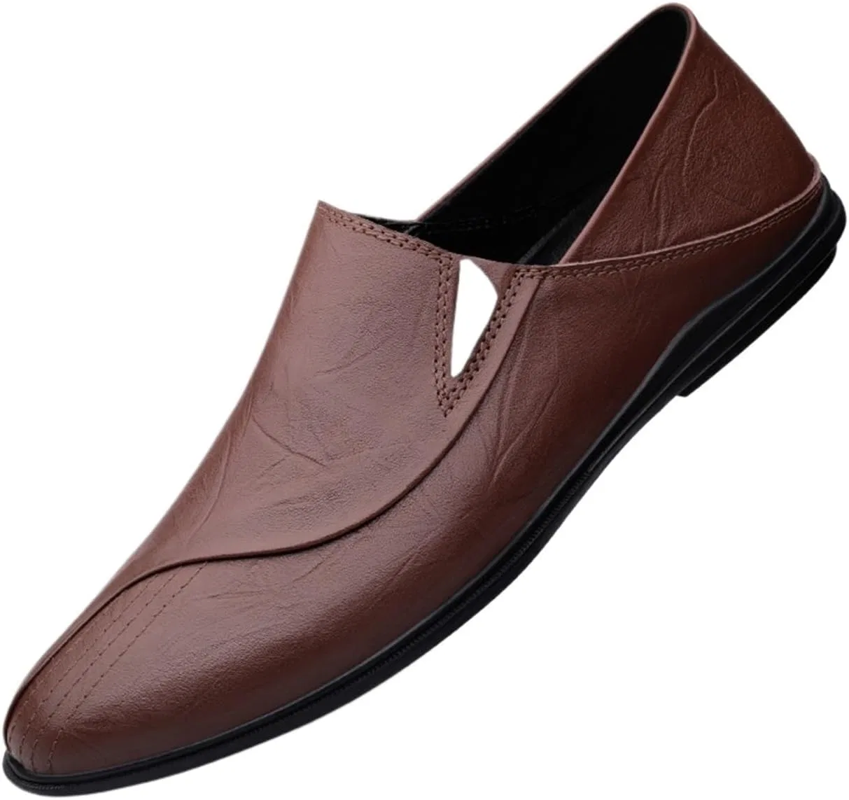 Мокасины кожаные, повседневные, Brown DHFIRUFSHLO