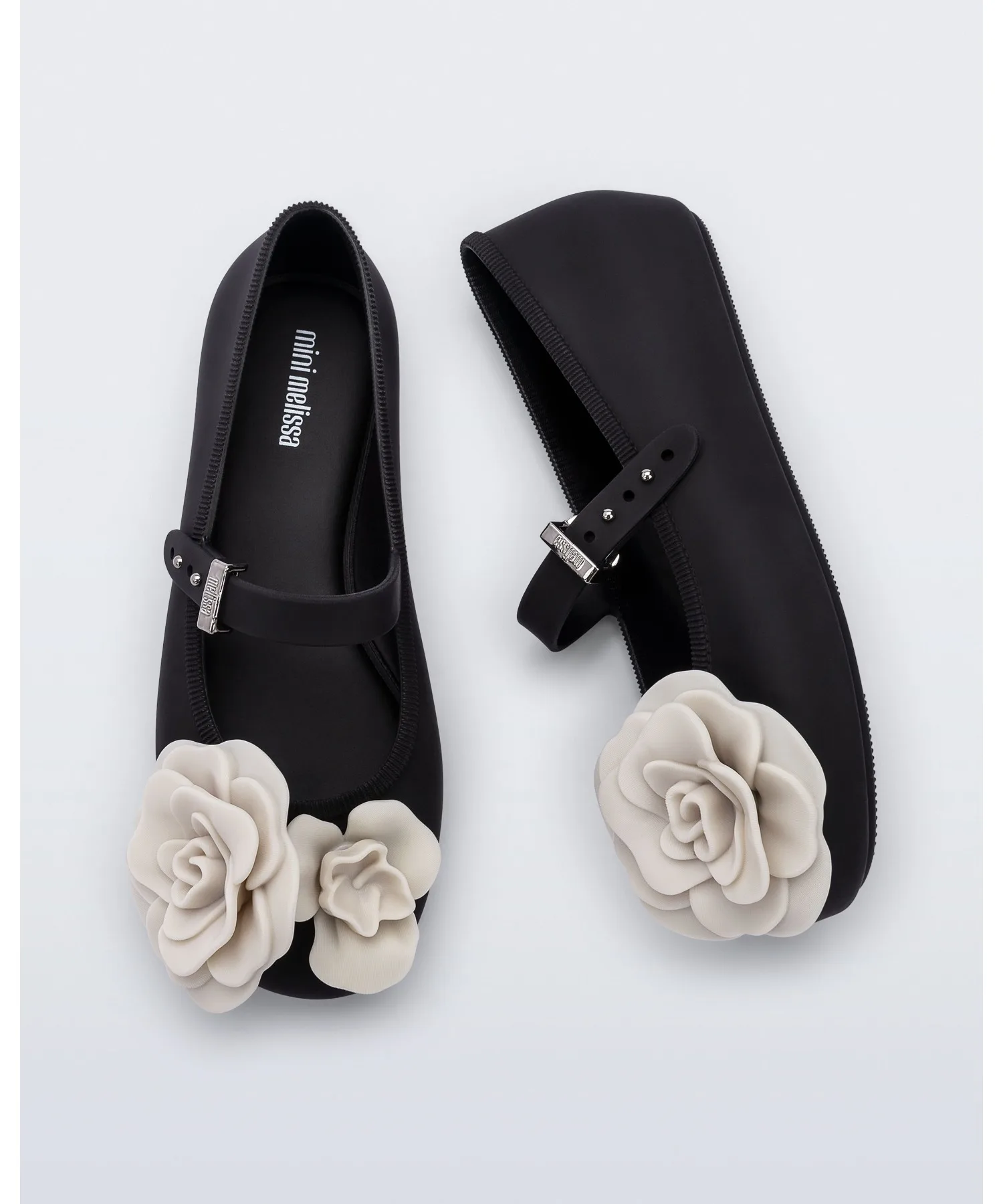 Детские балетки Melissa Soft Ballerina Petals чёрно-бежевые