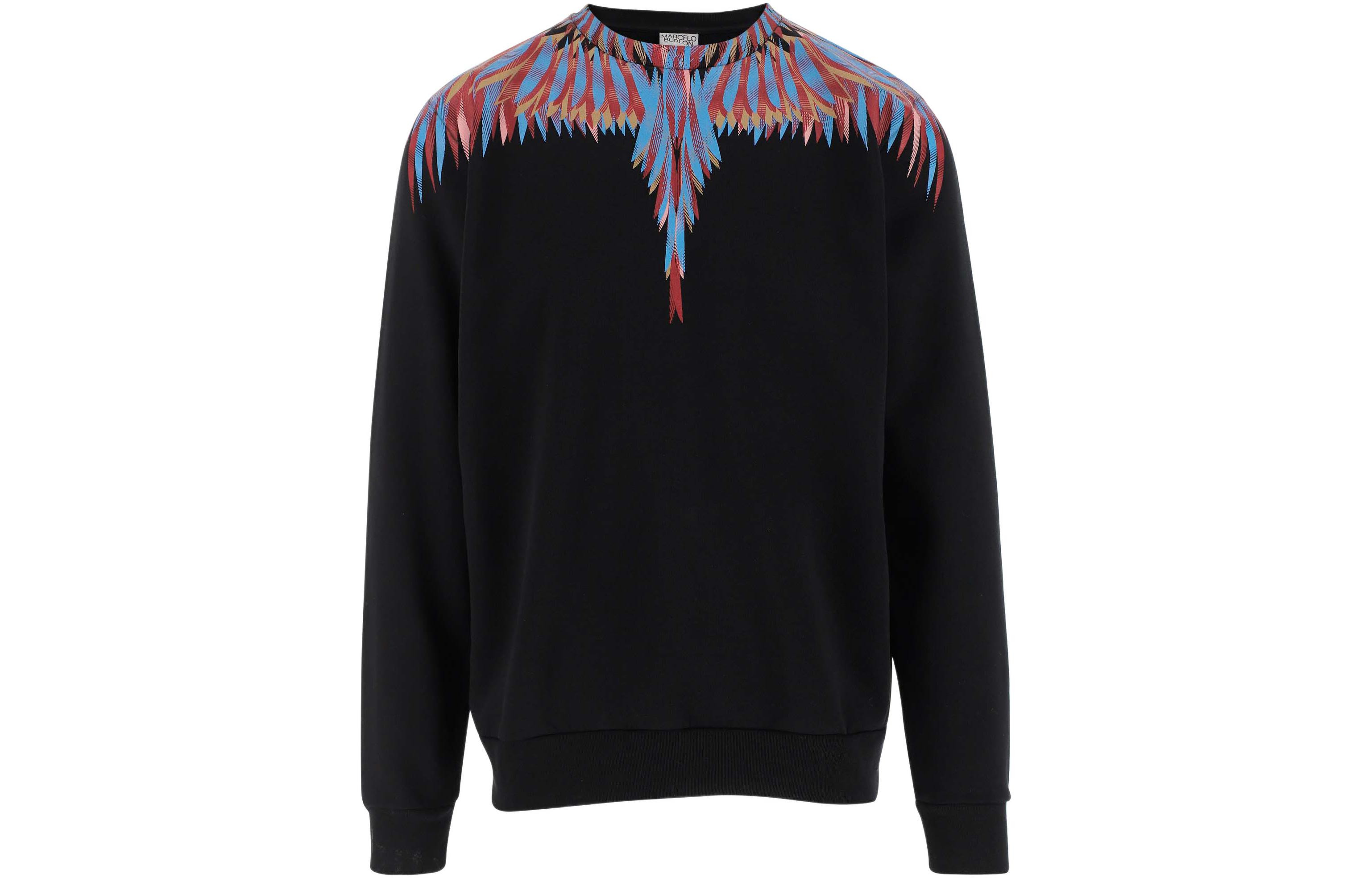 

Свитшот с принтом Wings-print и круглым вырезом Marcelo Burlon, черный