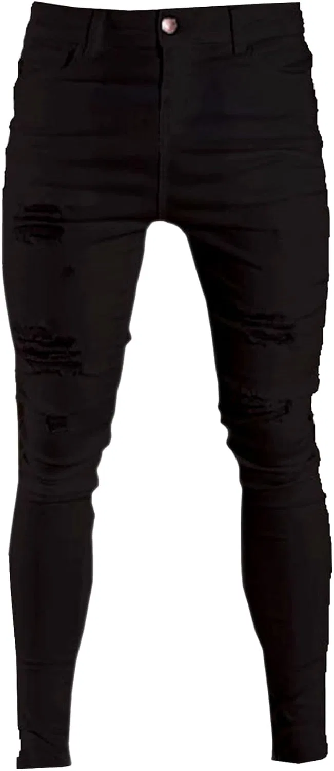 Джинсы, потертые, Black