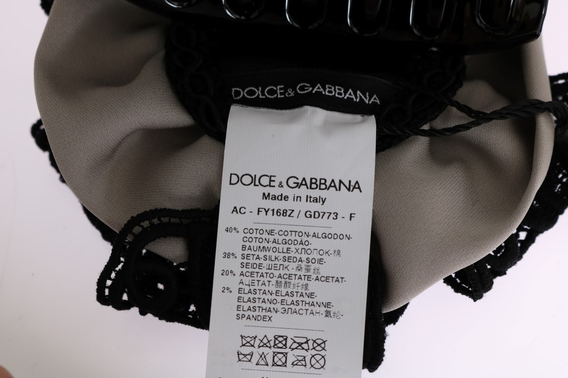 Элегантная заколка-крючок с цветочным кружевом Dolce & Gabbana, серый — фото 3