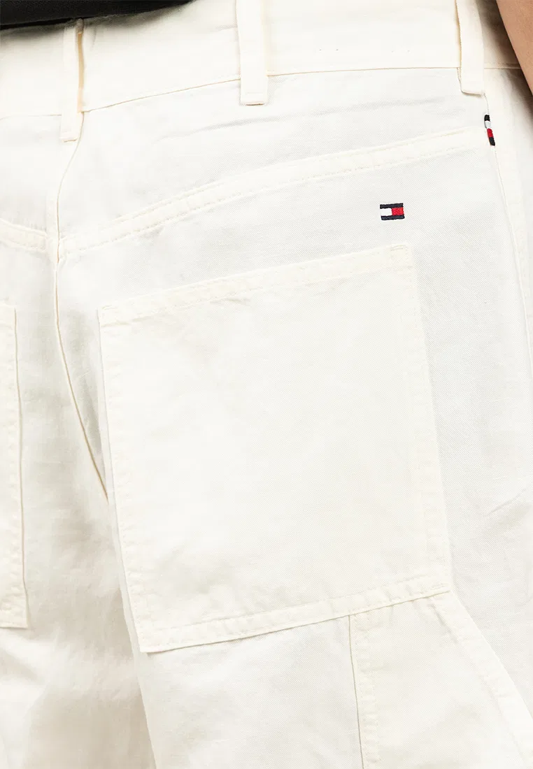 Брюки карго, лен и хлопок, Tommy Hilfiger, слоновая кость — фото 3