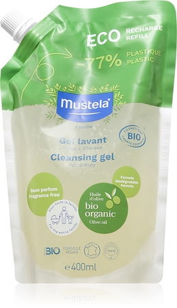 

Гель для мытья тела и волос для детей с рождения Mustela BIO, 400 ml