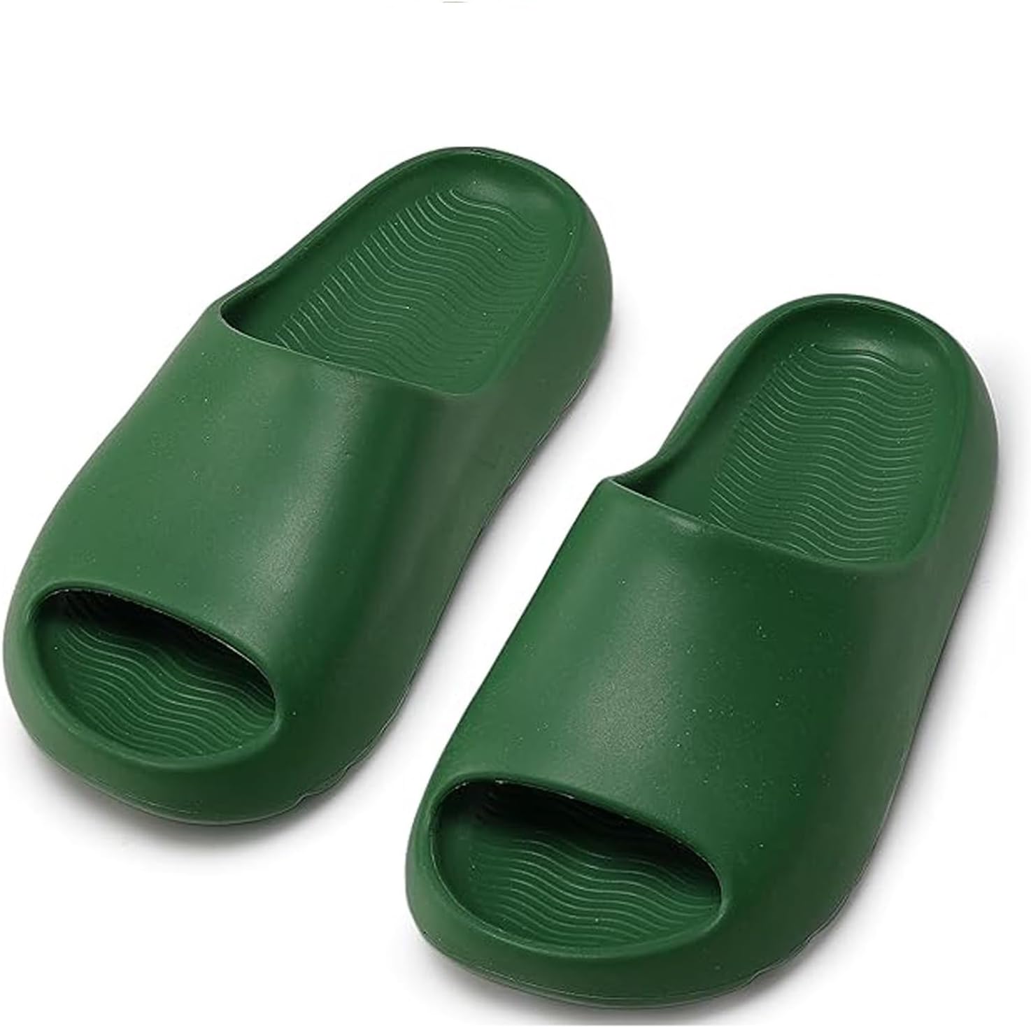 

Детские тапочки Cloud Slides, мягкие тапочки из ЭВА для мальчиков и девочек, сандалии для ванной, домашние тапочки с открытым носком, удобные, с толстой подошвой, для душа, летнего бассейна и пляжа Tptoes, темно-зеленый