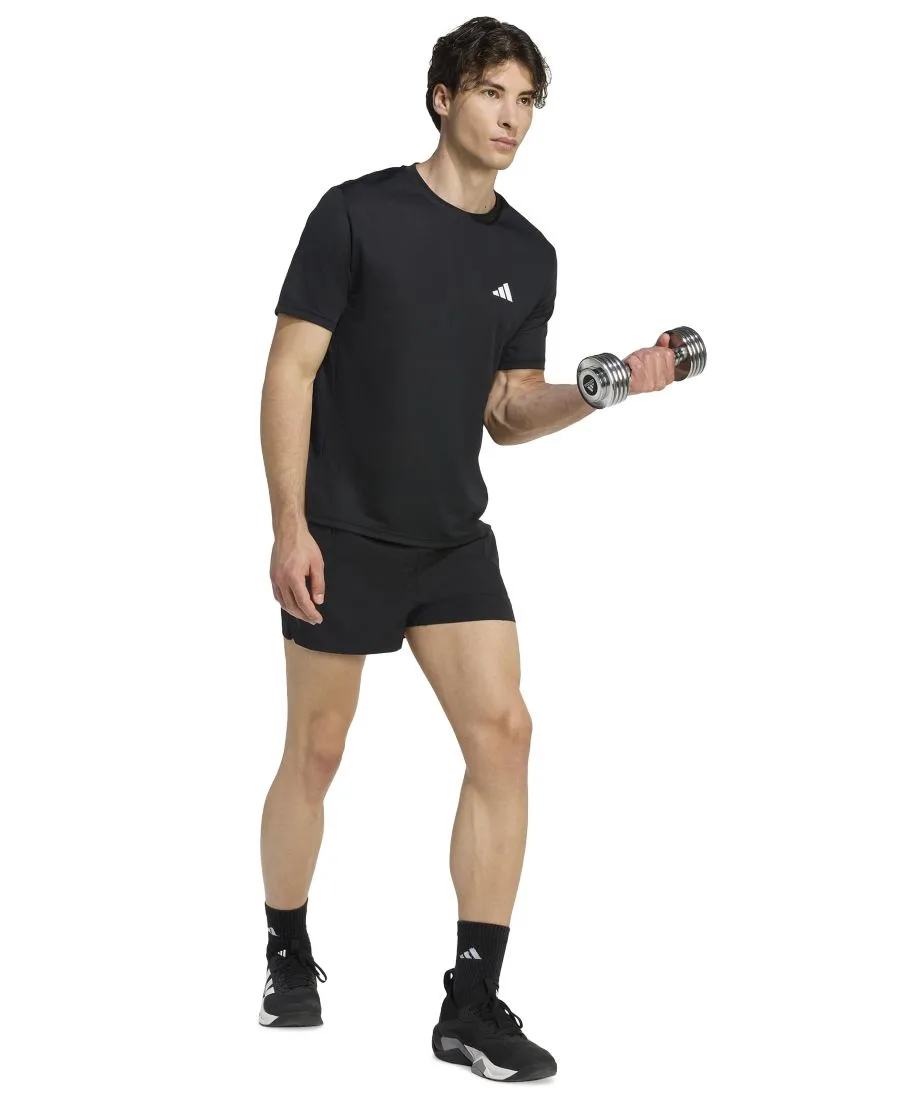Мужская спортивная футболка Essential Base с круглым вырезом Adidas, черный — фото 2