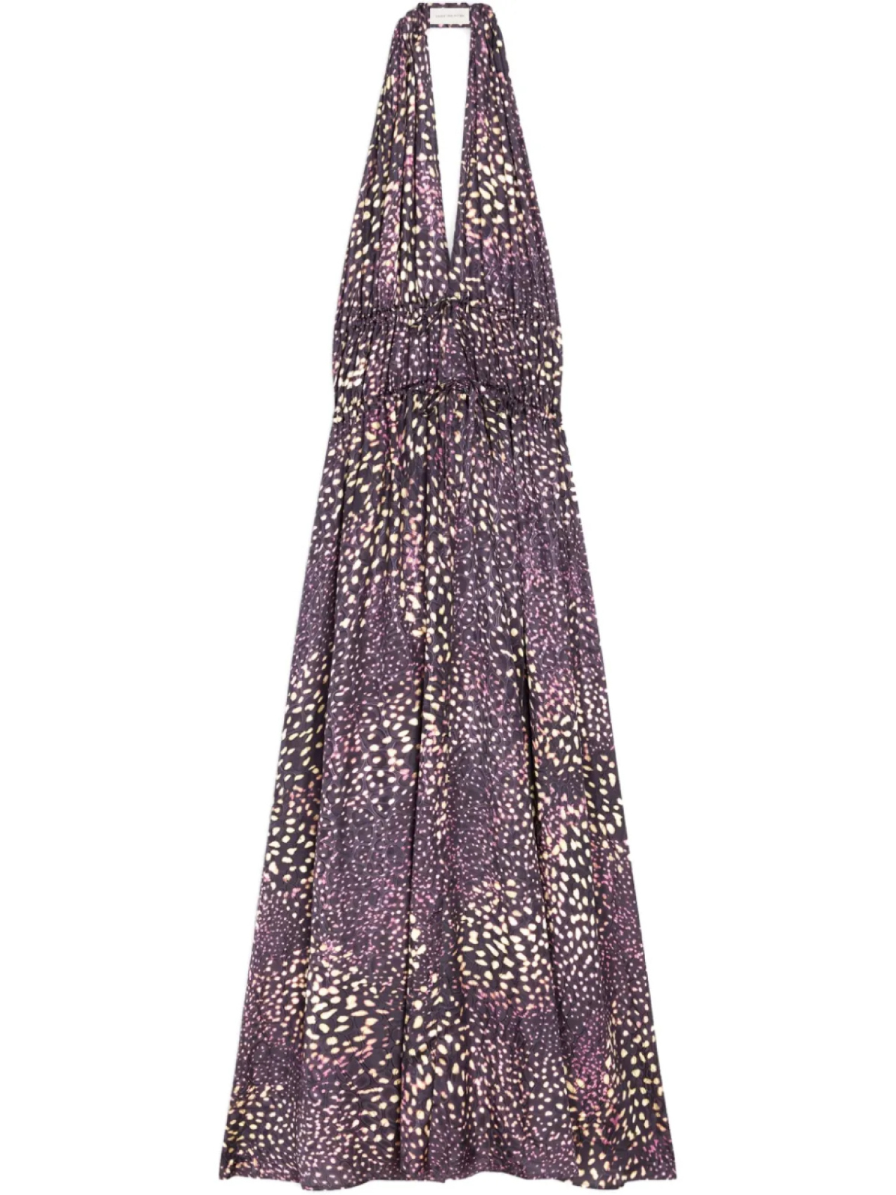 

DRIES VAN NOTEN жаккардовое платье макси с вырезом халтер, нейтральный