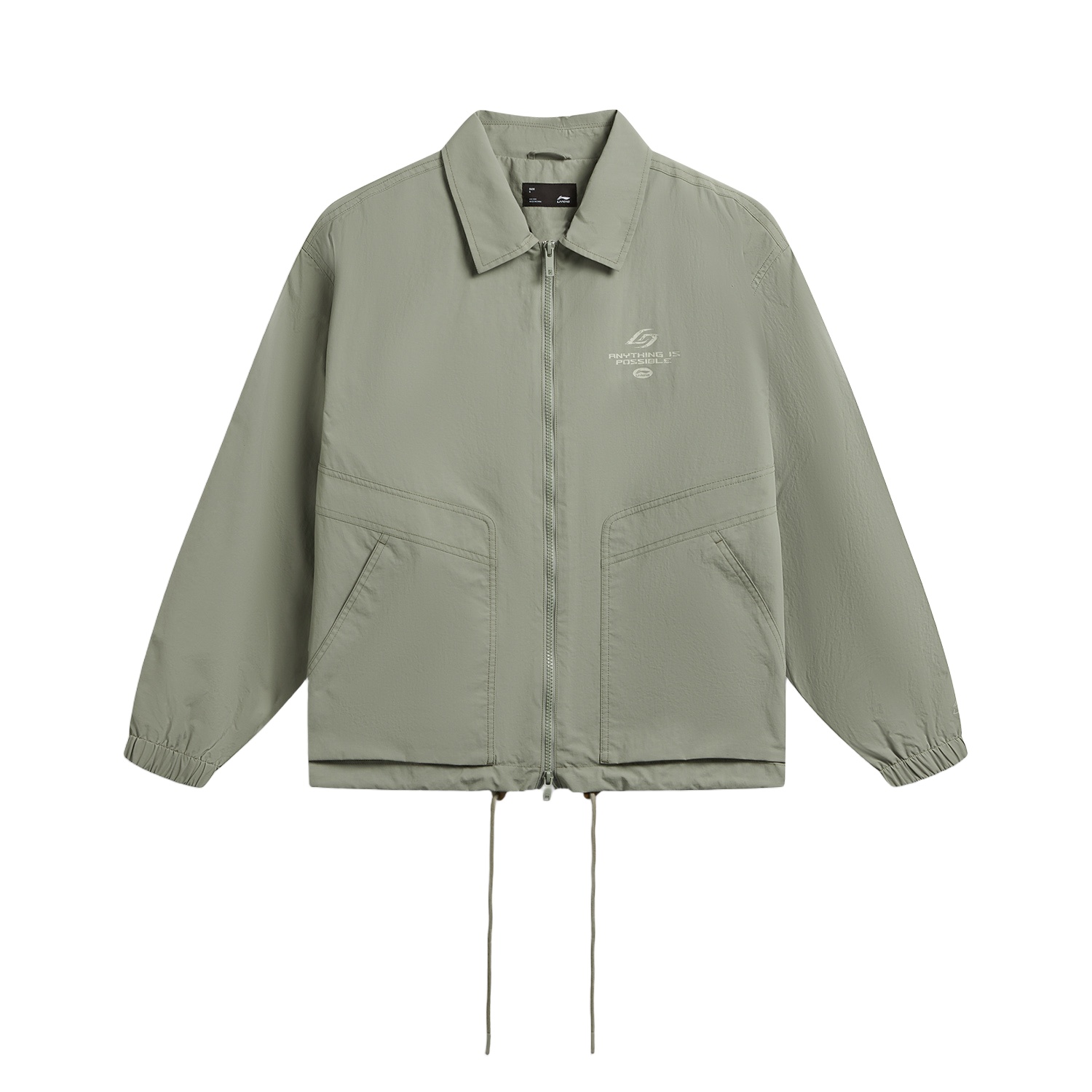 

Тренч Li-Ning Sports Life Collection Unisex, witheкрасный grass серый