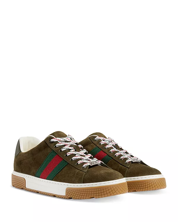 Мужские замшевые кроссовки Ace Gucci, коричневый — фото 4