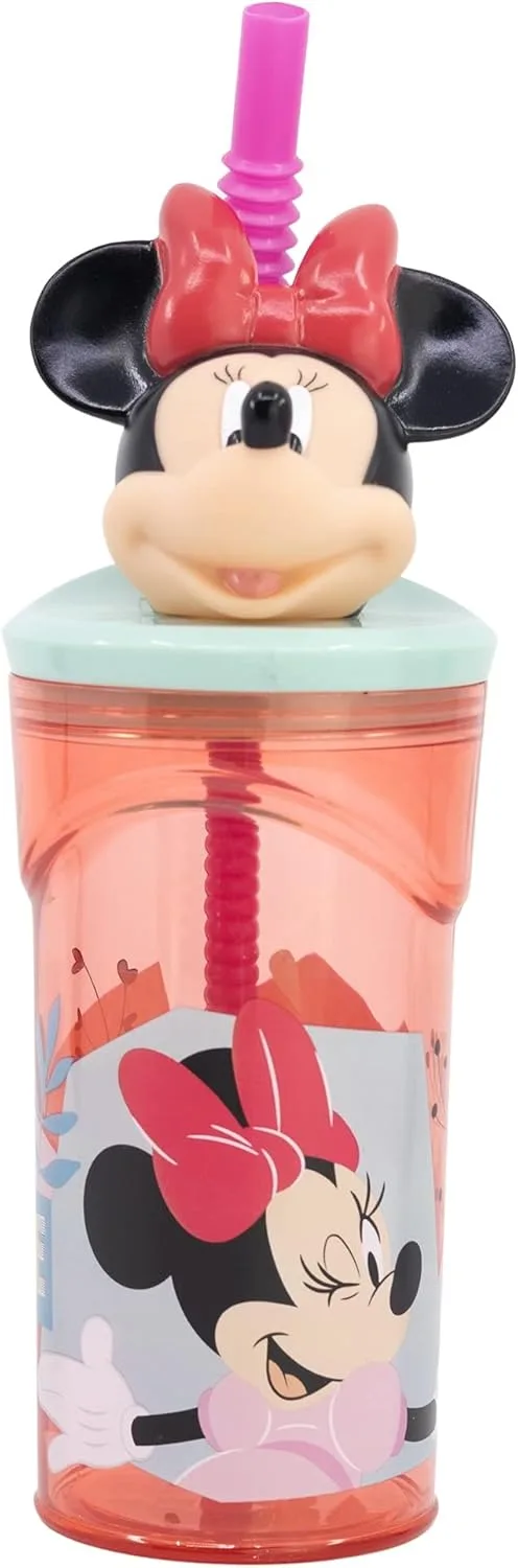 Детская кружка многоразовая BPA-Free пластик 430 мл с 3D фигуркой на крышке Minnie Mouse Being More Minnie Mouse Stor