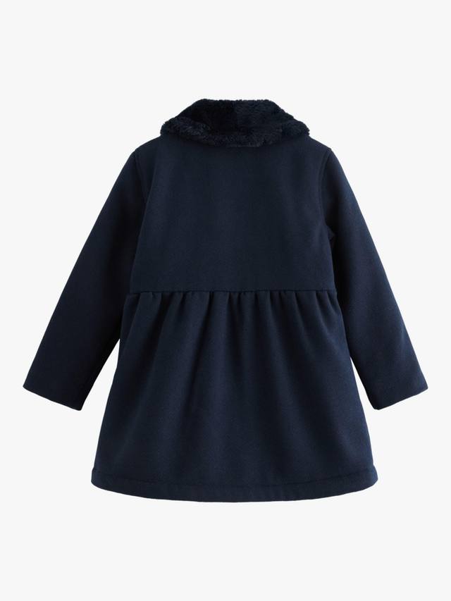 Детское пальто с отделкой из искусственного меха Lindex, Dark Navy — фото 2