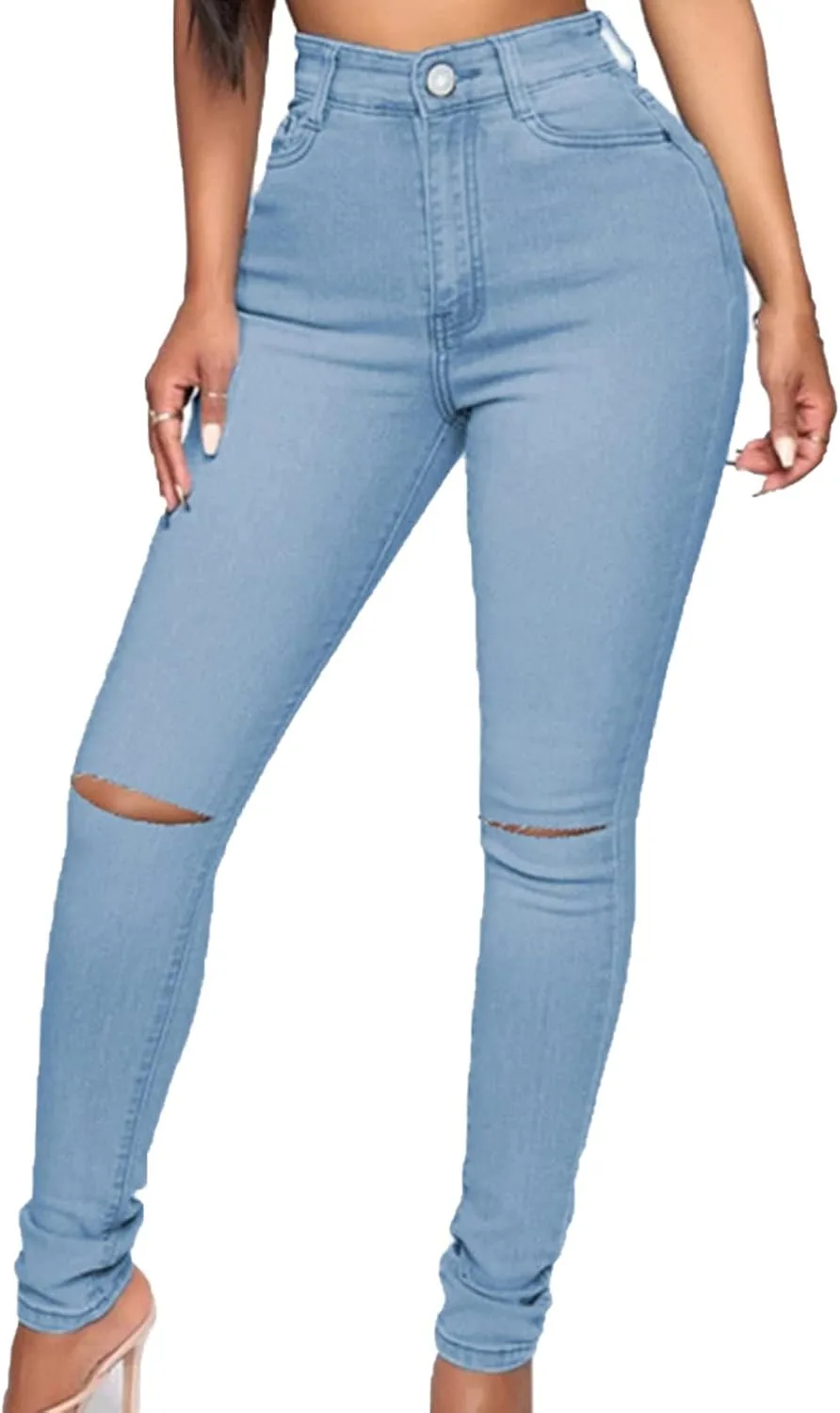 

Высокие рваные скинни джинсы для женщин distressed butt lift Maiyifu-GJ