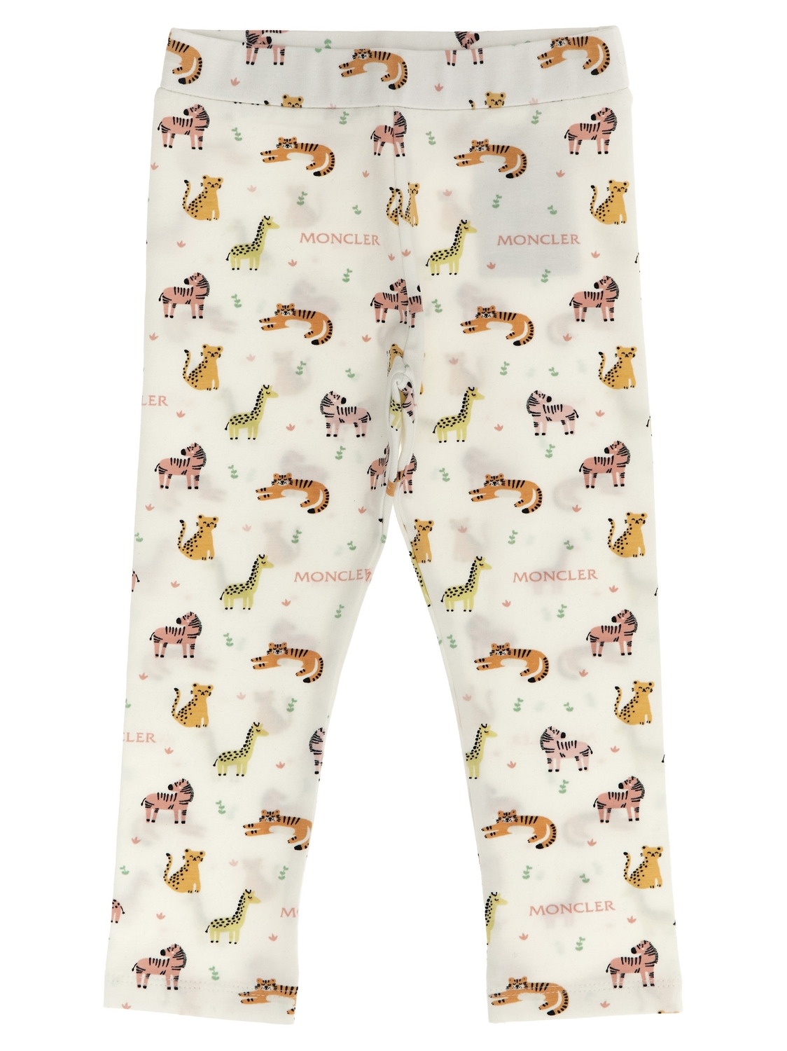 Комплект: футболка с анималистичным принтом и леггинсы Moncler Enfant, мультиколор — фото 2