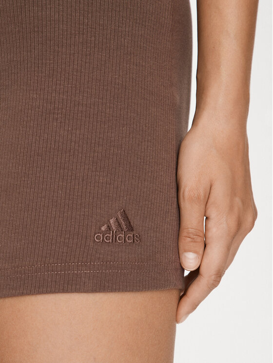 Спортивные шорты slim fit Lounge IY6742 Adidas, коричневый — фото 4