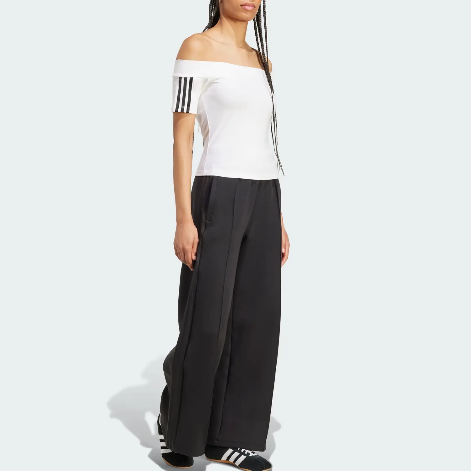 Adidas 3 Stripes топ с открытыми плечами Adidas Originals, белый — фото 4