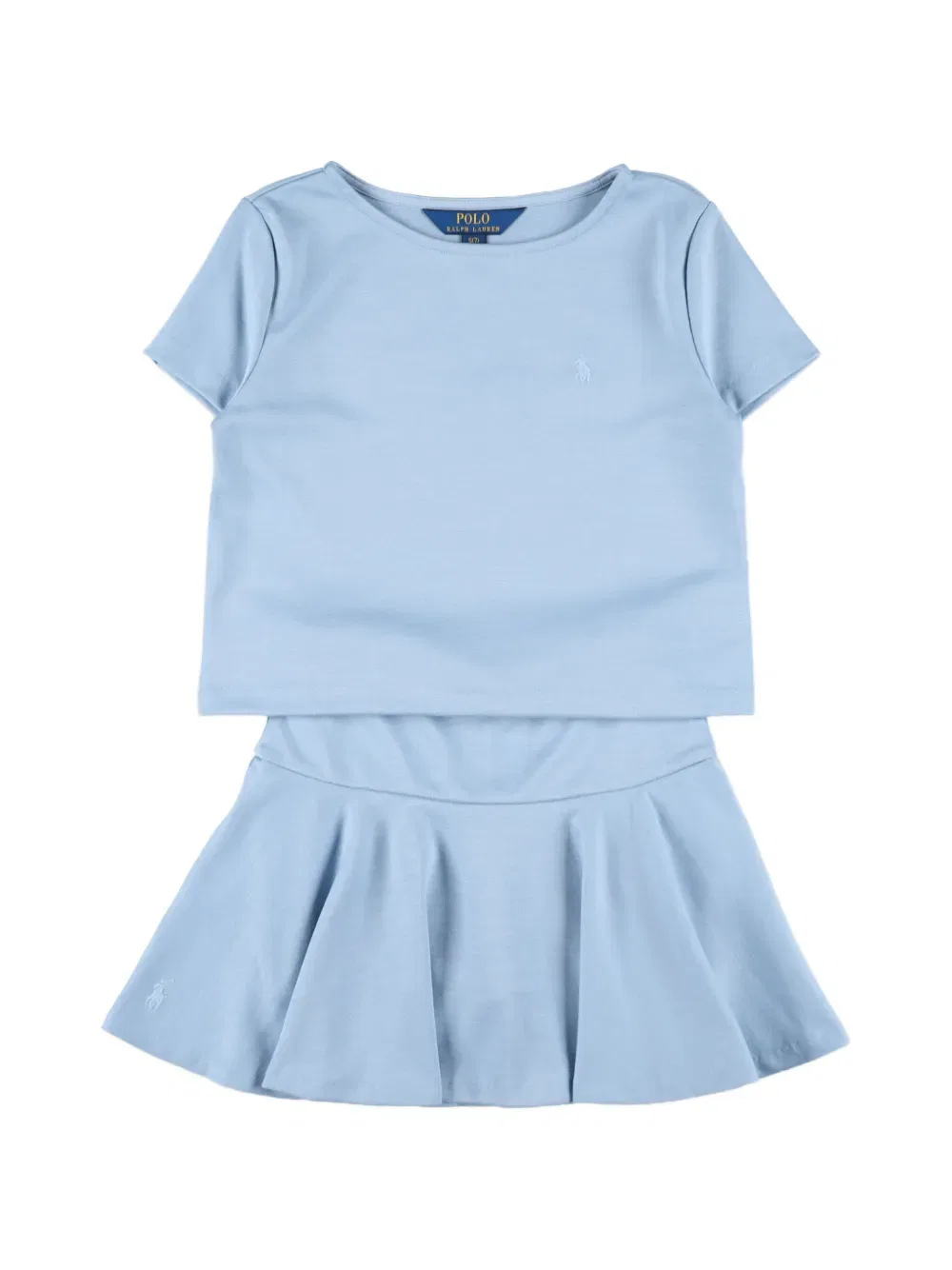 Плиссированный комплект из топа и юбки Polo Ralph Lauren Kids, синий