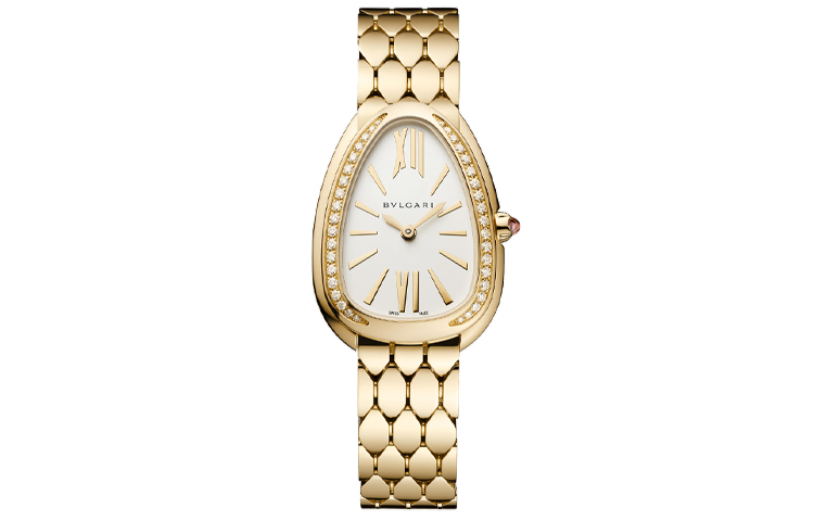 

Серпенти Коллекция Наручные часы Кварцевый механизм Ремешок из 18-каратного золота 33 мм Белый циферблат Женские часы BVLGARI